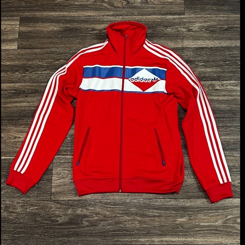 Adidas Originals Beckenbauer Track Jacket Mens Medium Top Red Three
Stripes